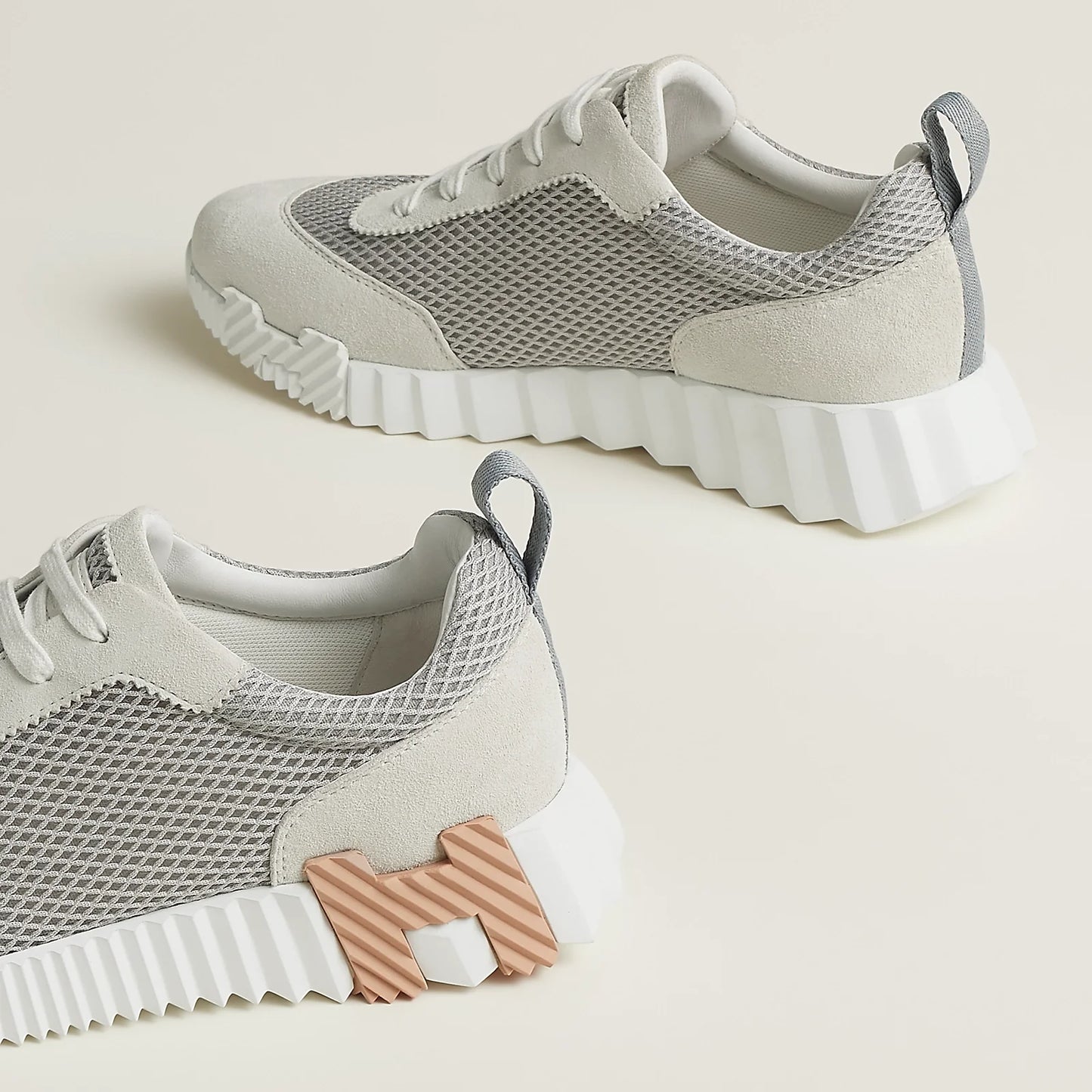Hermès Bouncing gris Lulea / Blanc