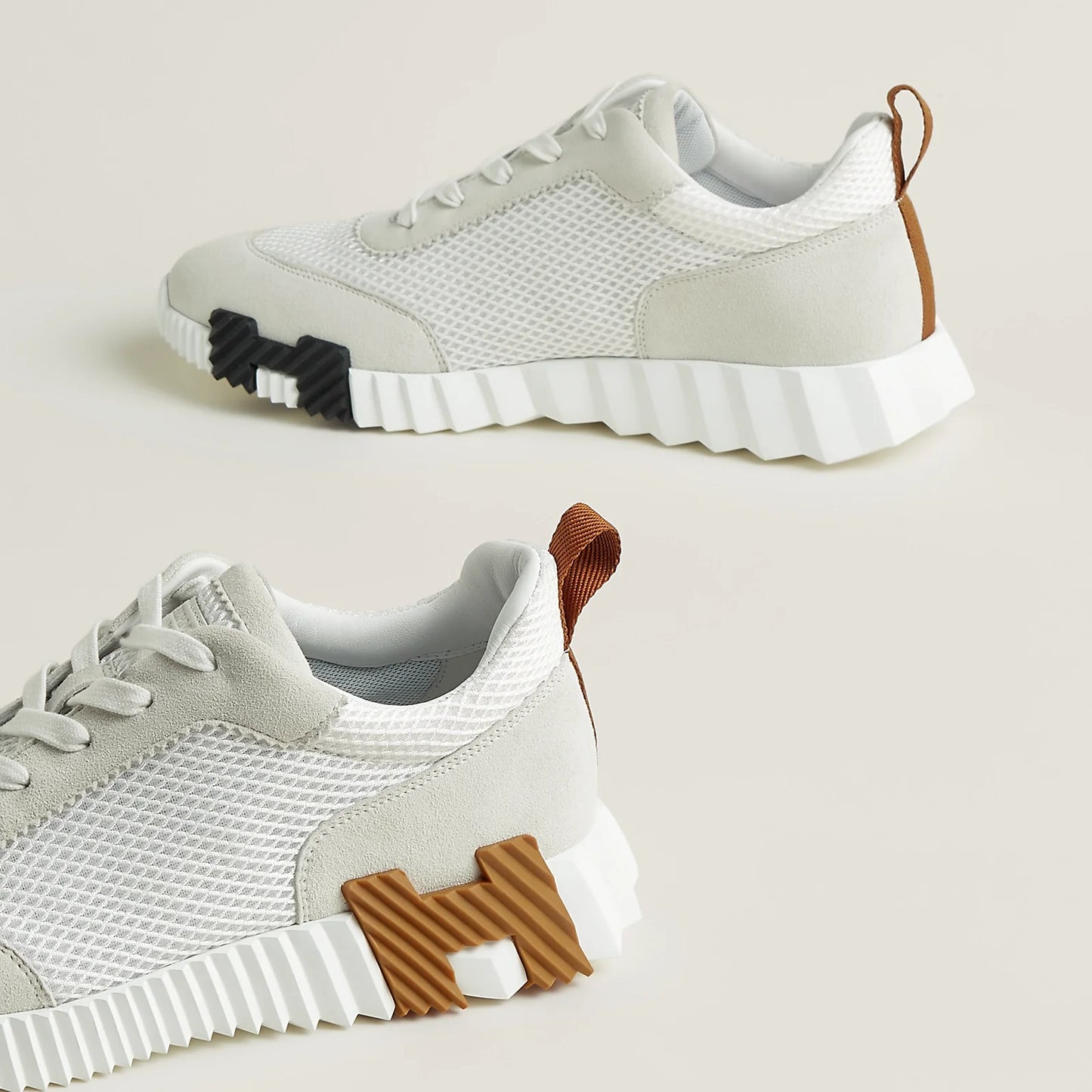 Hermès Bouncing Blanc/Marron