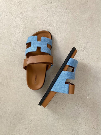 Claquettes Chypre Bleu