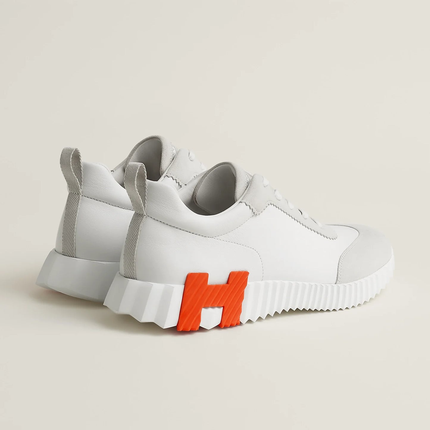 Hermès Bouncing Cuir Blanc/Orange
